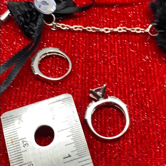 Princess cut 18k white Gold overlay She say yes !! 💎💋🍾rings - Picture 10 of 17